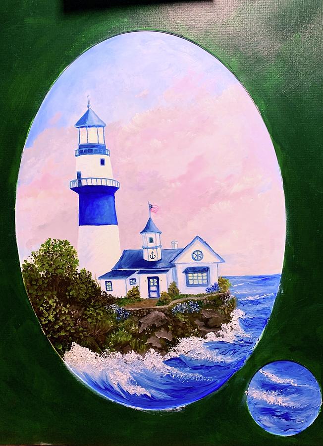The lighthouse Painting by Peggy Miller