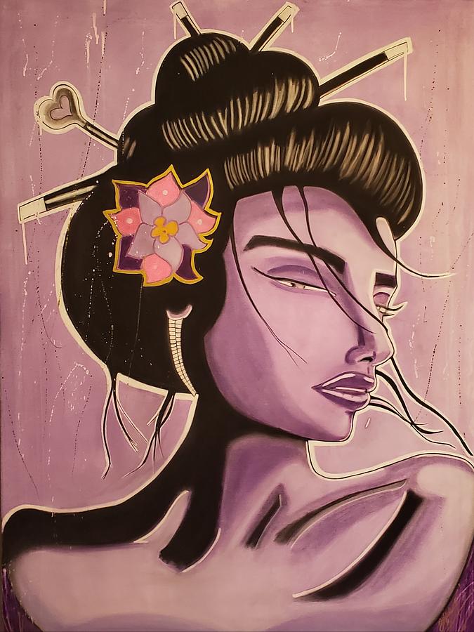 The Lilac Geisha Mixed Media by JK Hunt - Fine Art America