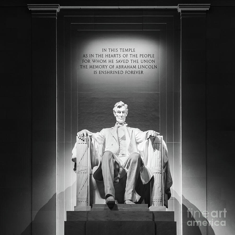 The Lincoln Memorial in Black and White Photograph by Henk Meijer Photography