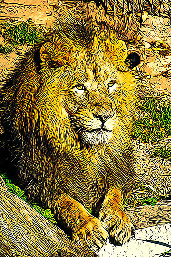 The Lion Digital Art by Curt Freeman