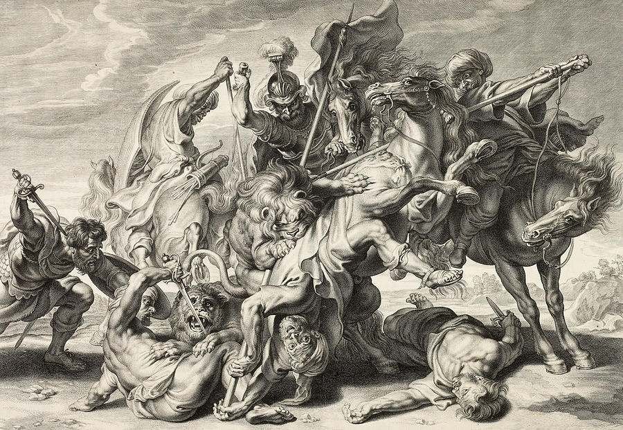 The Lion Hunt Relief by Schelte a Bolswert
