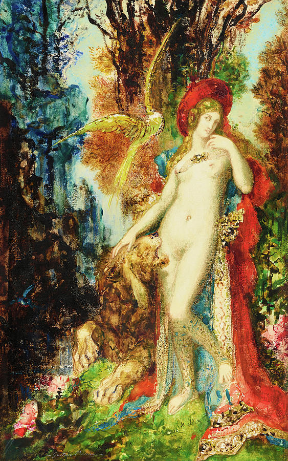 Gustave Moreau Painting - The Lion in Love by Gustave Moreau
