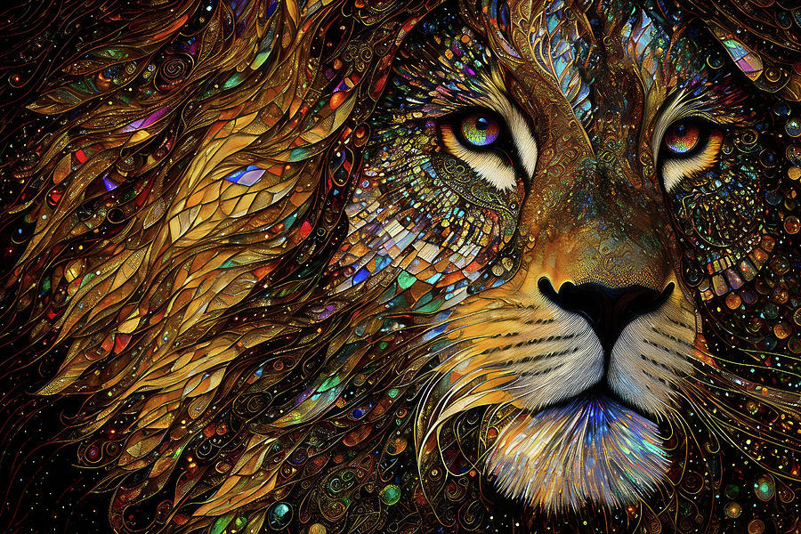 The Lion - King of the Jungle Digital Art by Peggy Collins