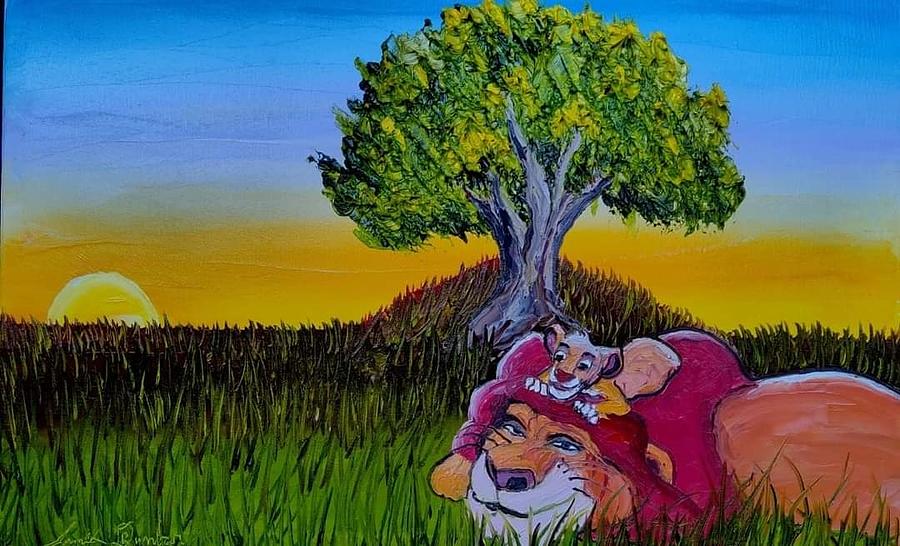 The Lion Kings Tree Of Life Painting by James Dunbar