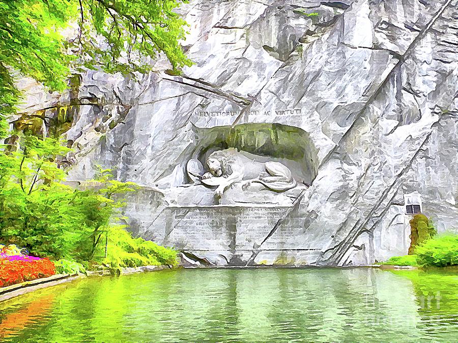 The Lion Of Lucerne Digital Art by Joseph Hendrix