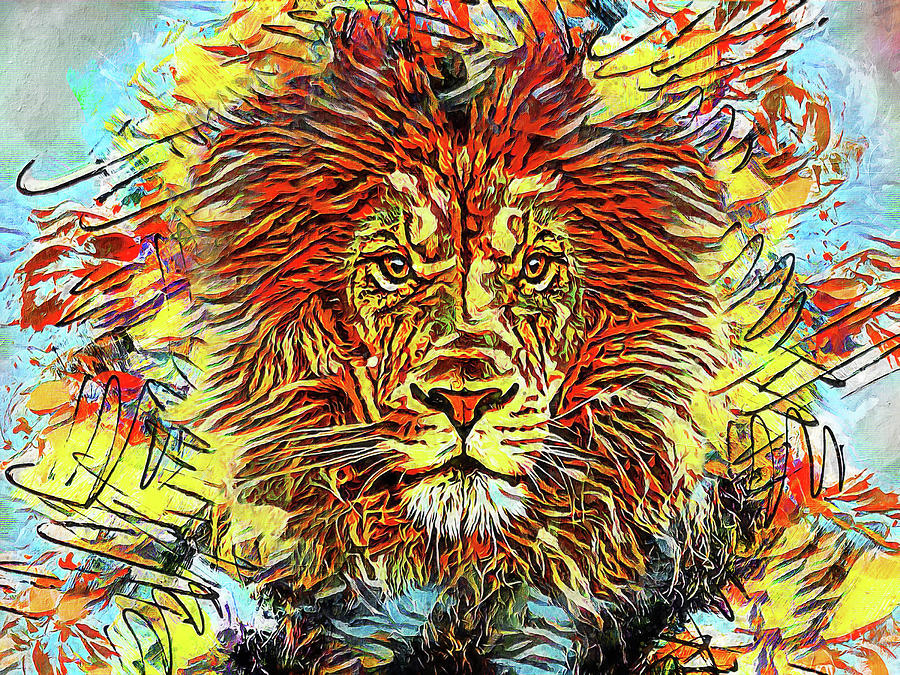 The lion, one of the strongest cats of the African savannah, is