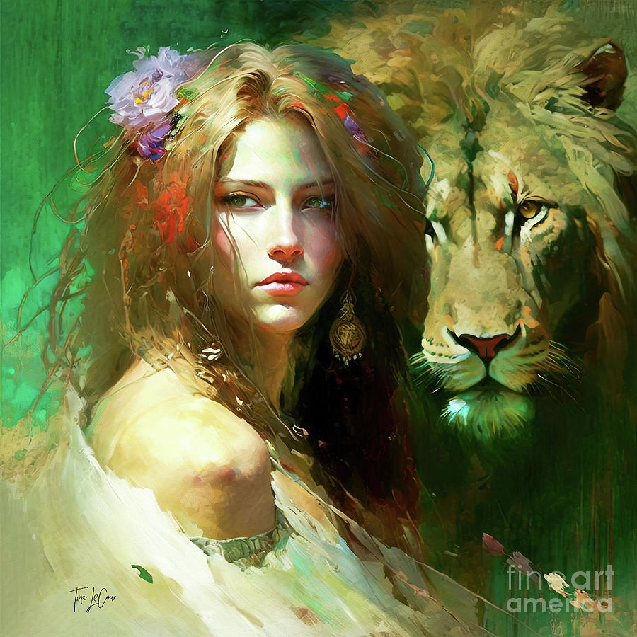 The Lion Whisperer Painting by Tina LeCour