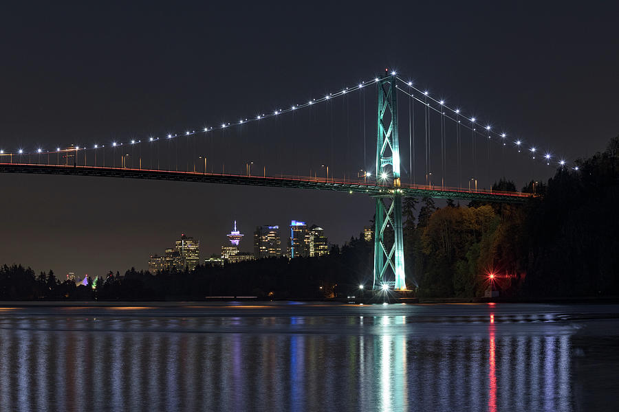 The Lions Gate Bridge and Downtown Vancouver Photograph by Michael Russell