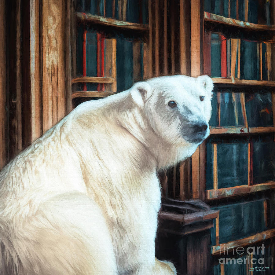 The Literate Polar Bear Digital Art by Jutta Maria Pusl