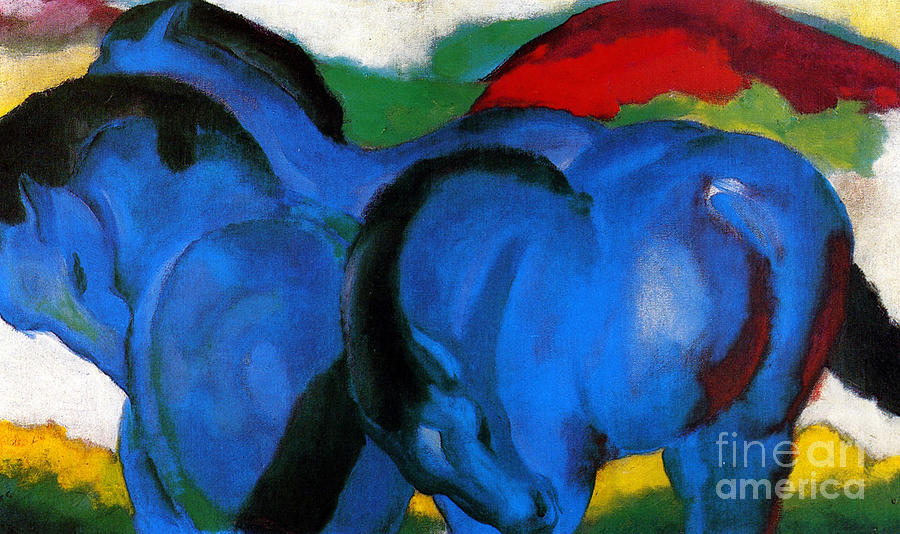 The Little Blue Horses, 1911 Painting by Franz Marc