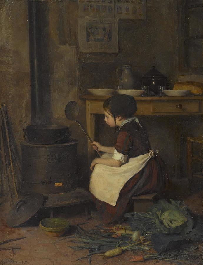 The Little Cook La Petite Cuisiniere Drawing by Pierre Edouard Frere ...