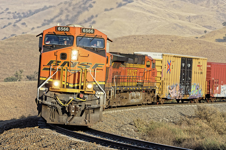 The Little Engines That Could -- BNSF Freight Train in The Tehahapi Mountains, California Photograph by Darin Volpe