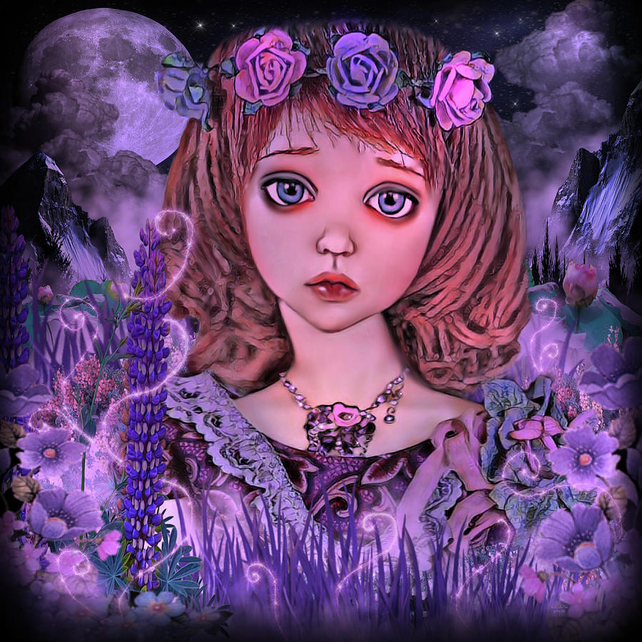 The Little Flower Girl Digital Art by Artful Oasis