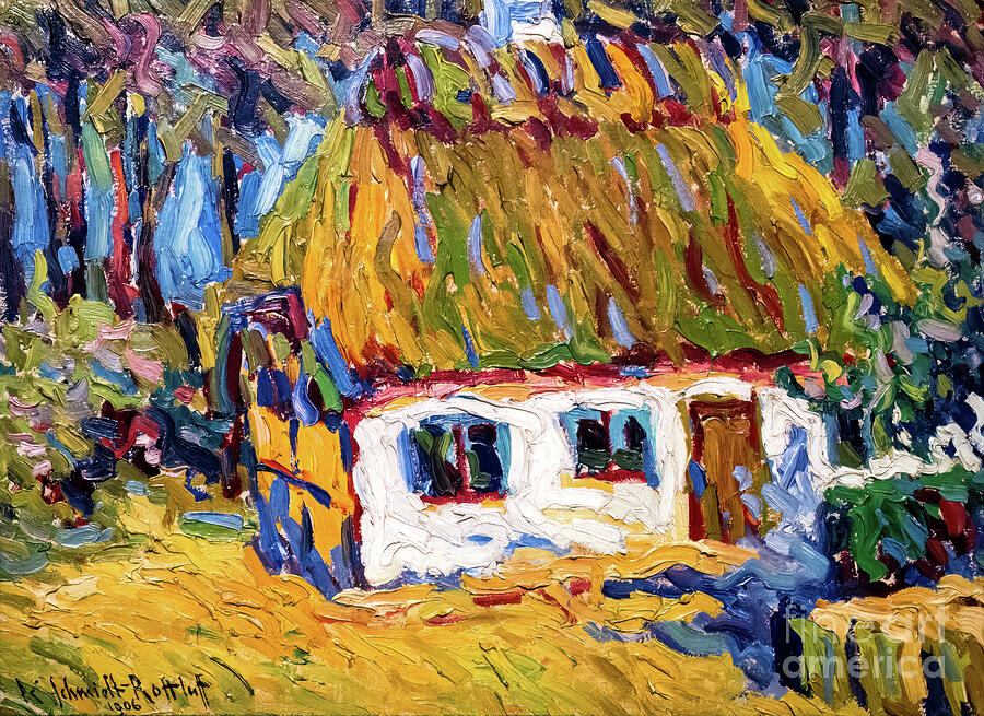 The Little House by Karl Schmidt Rottluff 1906 Painting by Karl Schmidt Rottluff