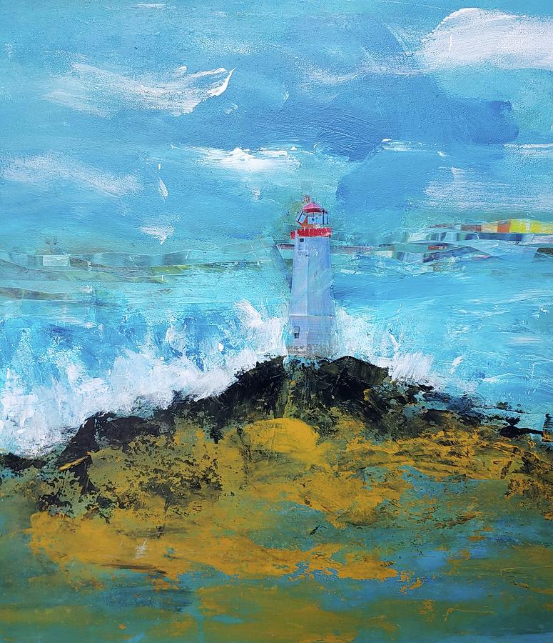 Lighthouse Mixed Media - The Little Lighthouse by Rose Cofield