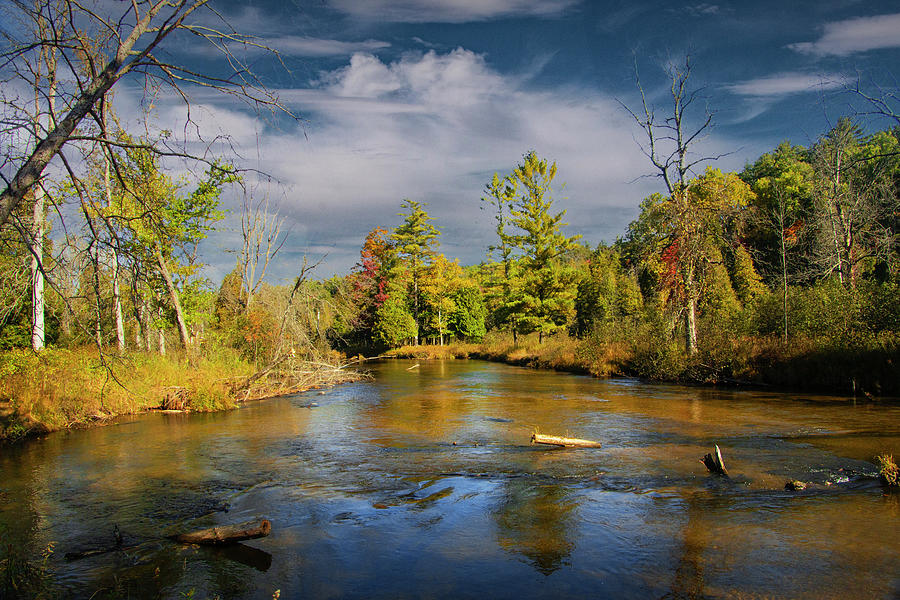 The Little Manistee River in Autumn  Photograph by Randall Nyhof