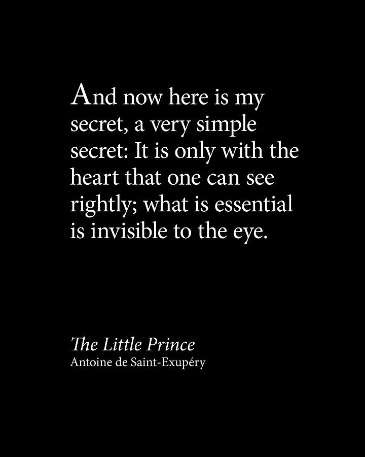 The Little Prince Quote - Antoine De Saint Exupery - Minimal - Only With The Heart 3 - Inspiring Digital Art