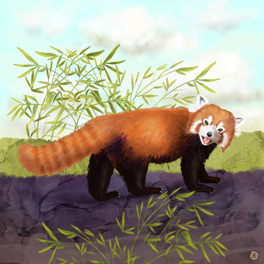 The Little Red Panda Digital Art by Andreea Dumez