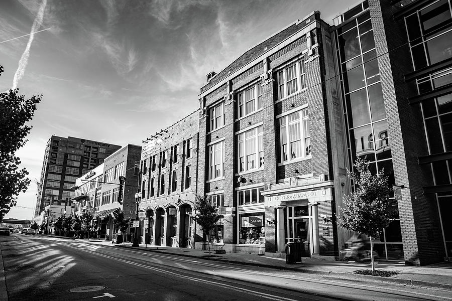 The Little Rock River Market District Awakens - Black And White Edition Photograph by Gregory Ballos