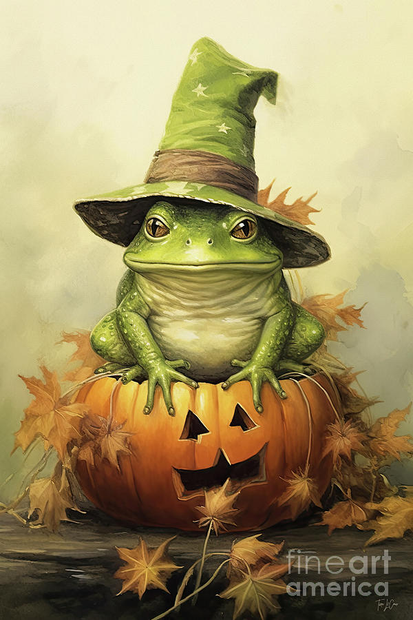 Halloween Painting - The Little Wizard by Tina LeCour