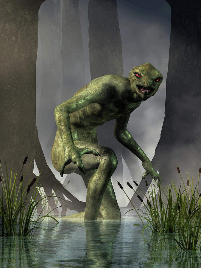 The Lizard Man of Scape Ore Swamp Digital Art by Daniel Eskridge