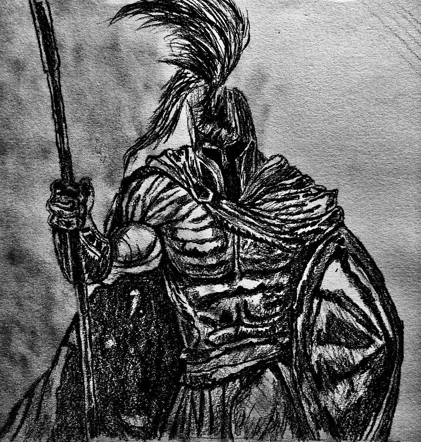 spartan warrior sketch