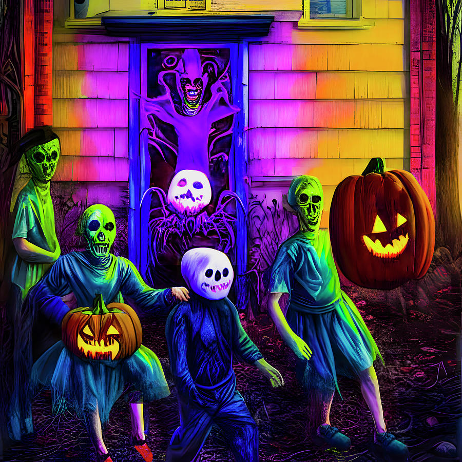 The Local Trick or Treaters Digital Art by Steve Taylor