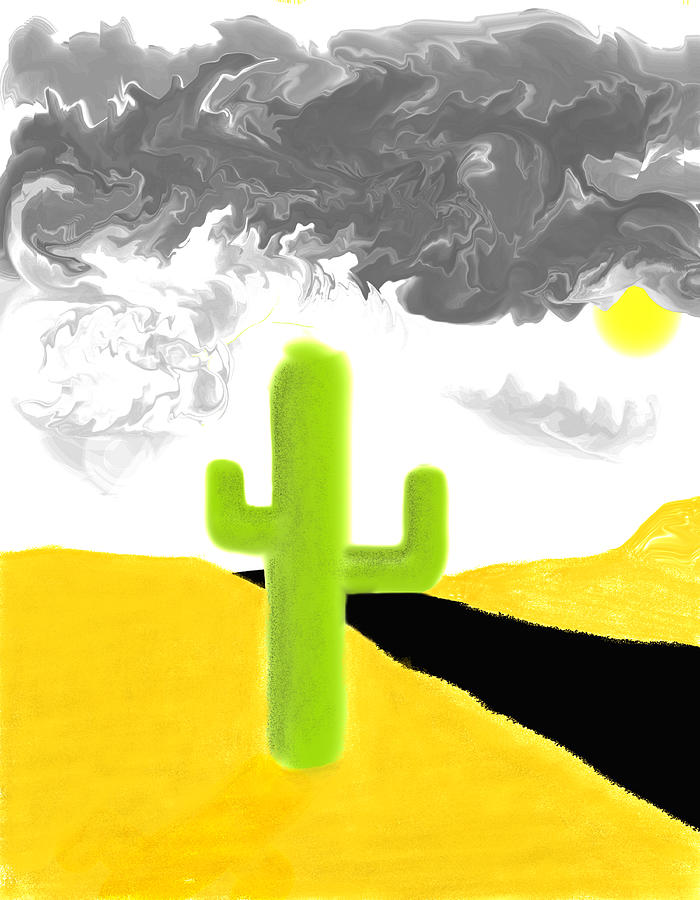 The Lone Cacti Digital Art by Jon VanStrate