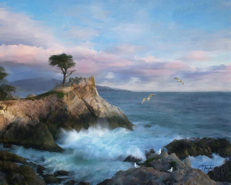 The Lone Cypress at Cypress Point Mixed Media by Colleen Taylor
