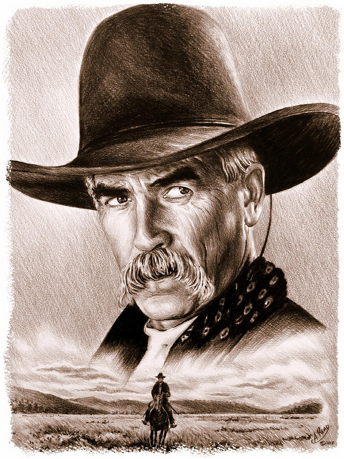 The Lone Rider wild west ver Drawing by Andrew Read