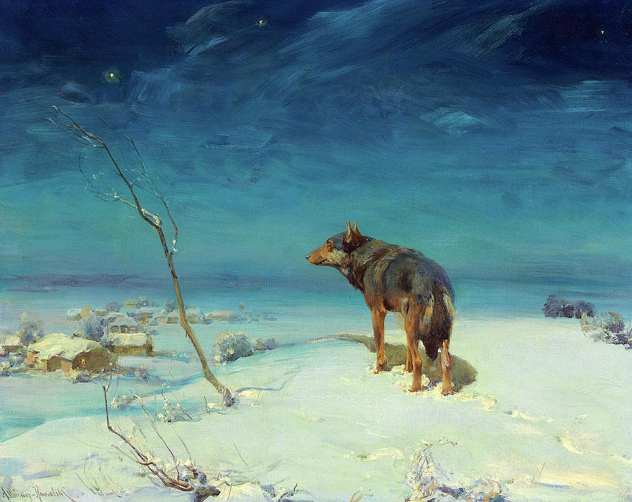 The Lone Wolf 1849 1915 Painting by Alfred Kowalski Fine Art