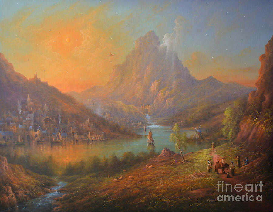 The Hobbit Painting - The Mountain That Stands Alone. by Joe Gilronan