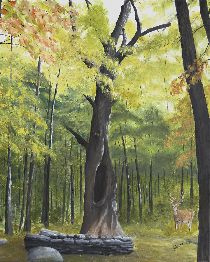 Nature Painting - The Lonely Oak by Johanna Lerwick