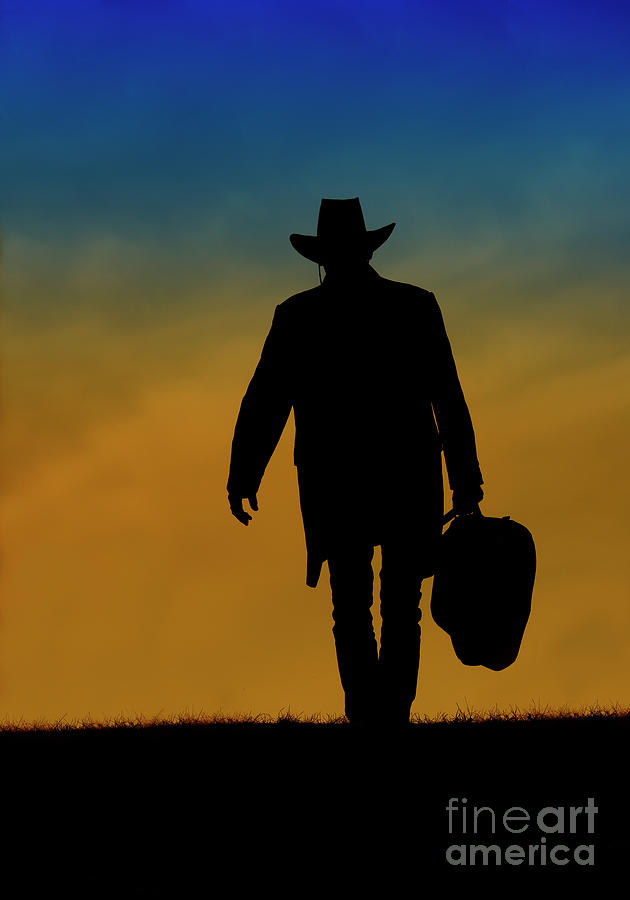The Lonesome Cowboy at dusk Photograph by Nina Stavlund