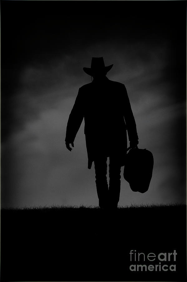 The Lonesome Cowboy in black and white Photograph by Nina Stavlund