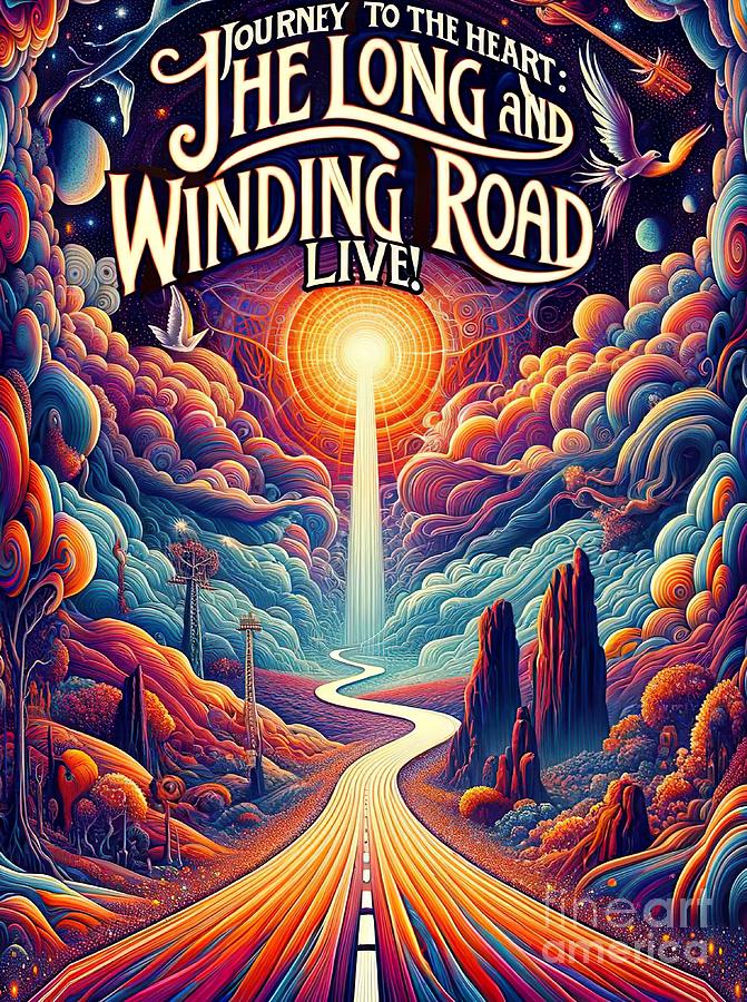 The Long and Winding Road music poster Digital Art by Movie World Posters