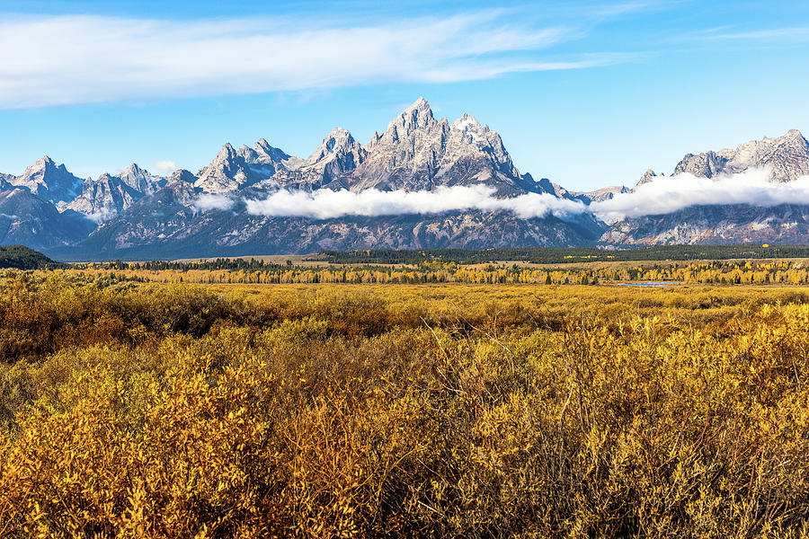 The Long Goodbye - Grand Tetons On Autumn Day In Wyoming Photograph