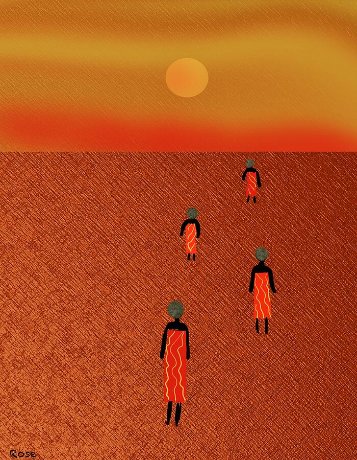 Sunset Digital Art - The long journey 0 by Elaine Hayward