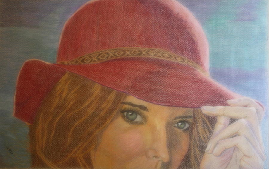 Hat Drawing - The Look by Kathy Crockett