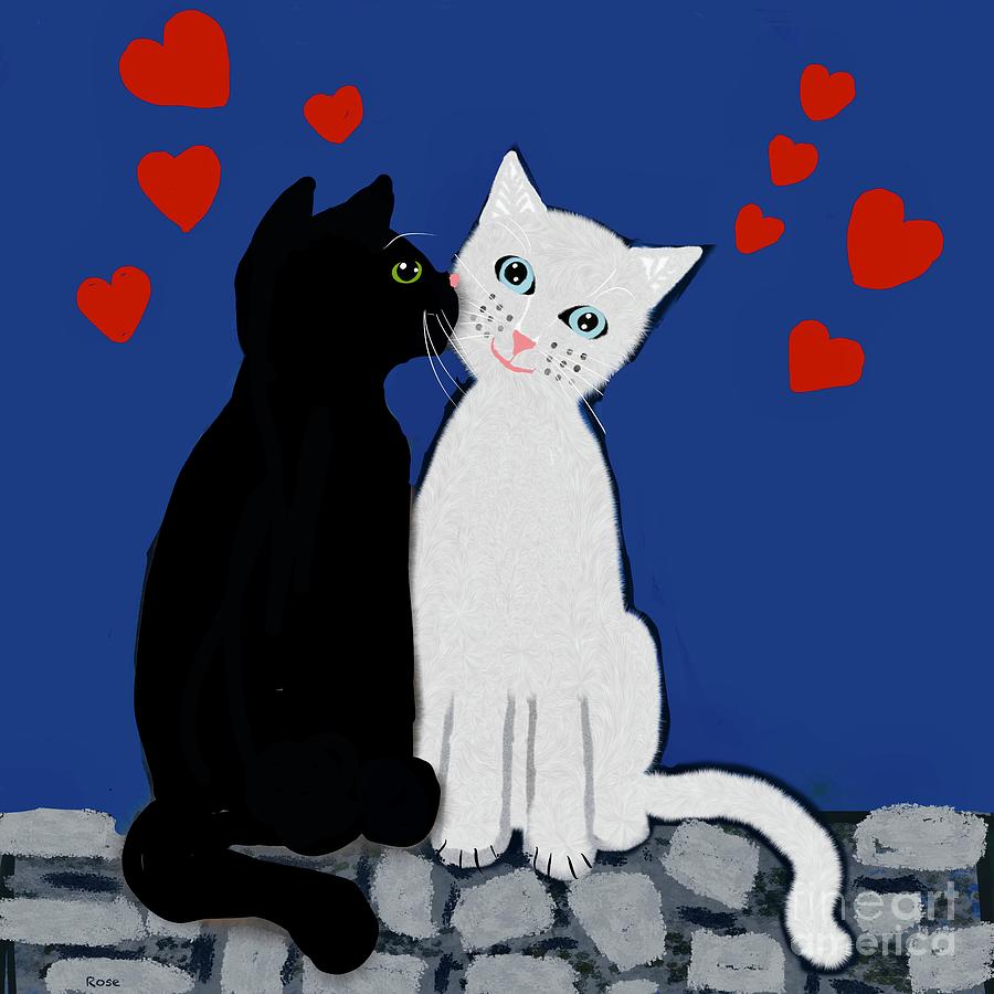 Cat Digital Art - The look of love by Elaine Hayward