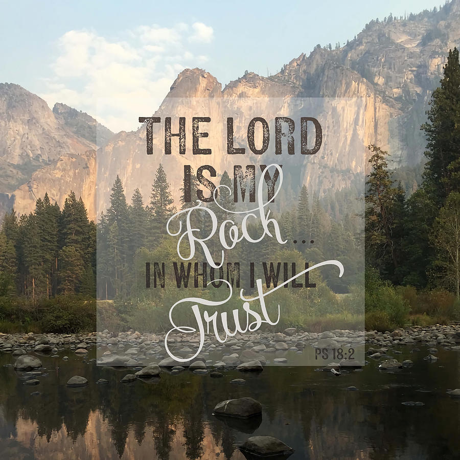 The Lord is my Rock Ps 182 Poster green Painting by Bailey Watson ...