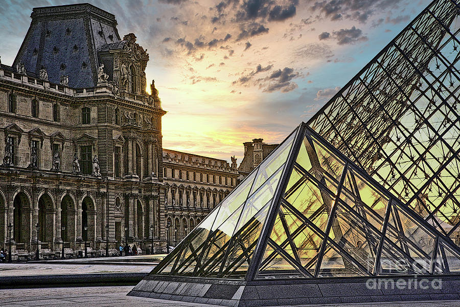 The Louvre I.M Pei Architect Towers France  Photograph by Chuck Kuhn
