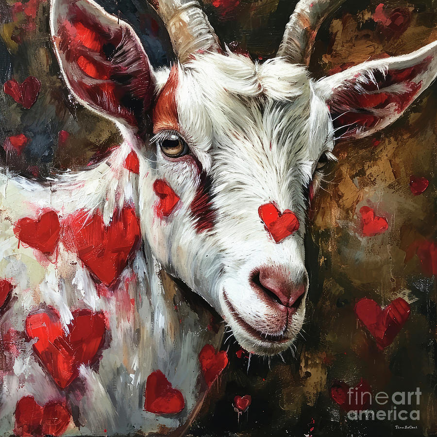Sheep Painting - The Love Goat by Tina LeCour