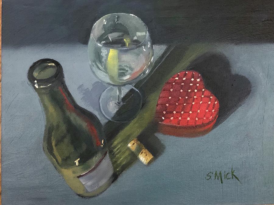 The Love of Wine Painting by Sharon Mick