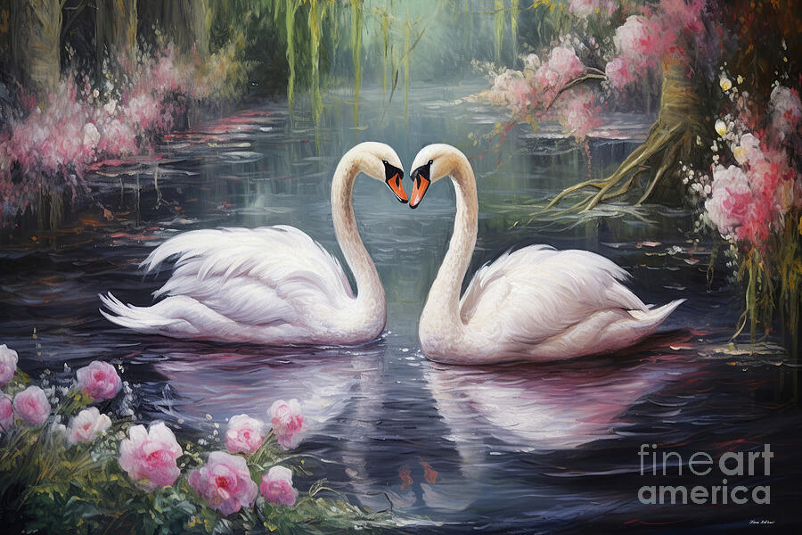 The Lovely Swans Painting by Tina LeCour The Lovely Swans Painting by Tina LeCour