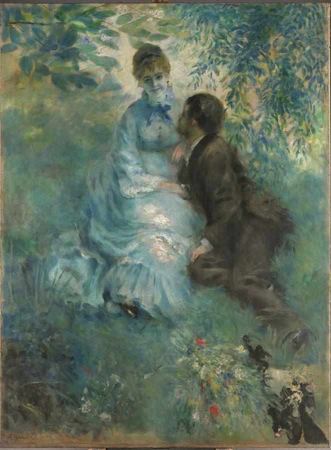 Claude Monet Painting - The Lovers - 1875 by Pierre - Auguste Renoir
