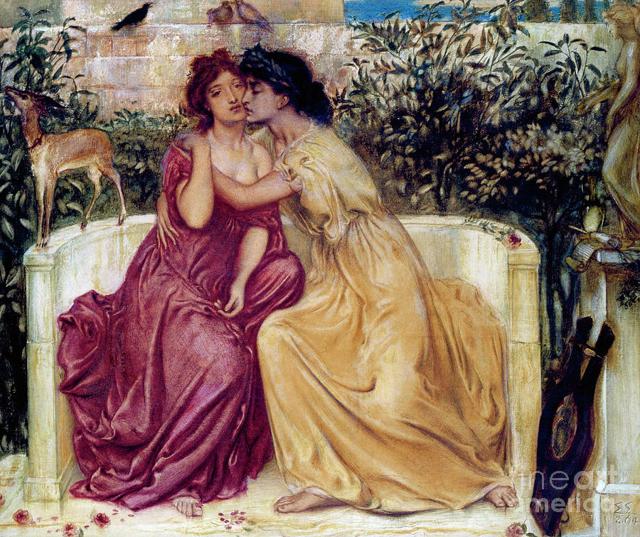 The Lovers Painting by Simeon Solomon