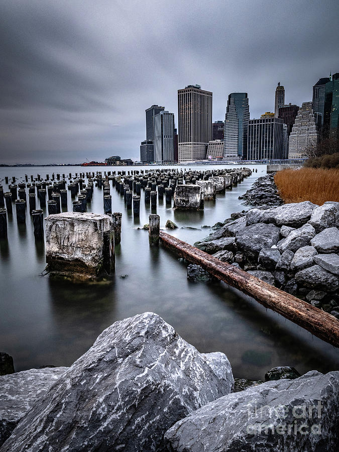 The Lower Manhattan City Skyline As Seen From Brooklyns Old Pier One Photograph