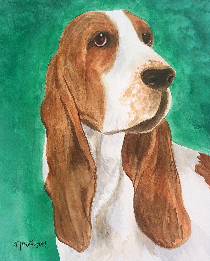 Basset Hound Painting - The Loyal Basset by Judy Thompson