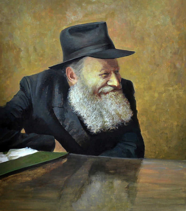 The Lubavitcher Rebbe Smiling Painting by Eugene Maksim